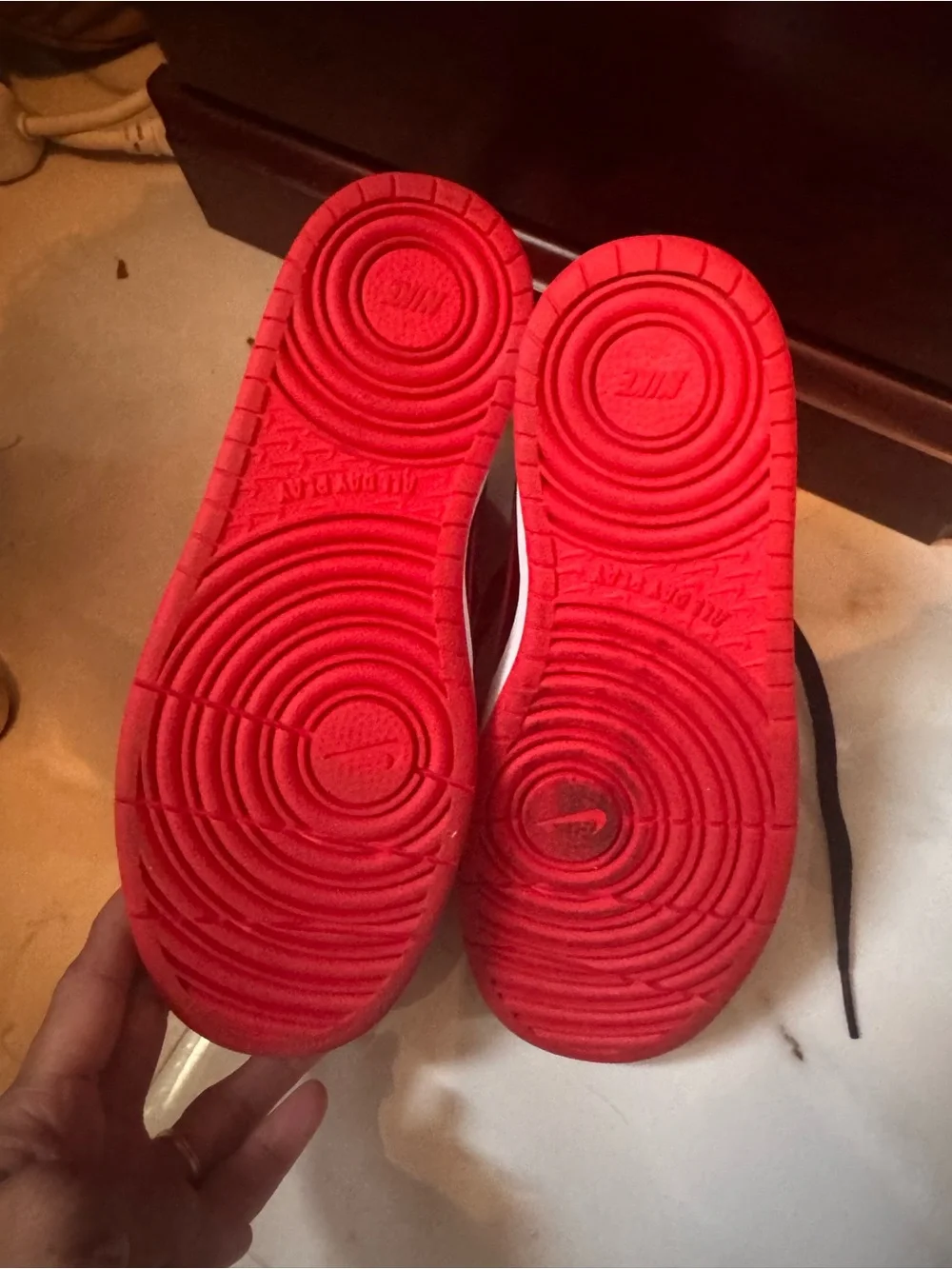 Nike Kids Mid-Top Sneakers in Black and Red